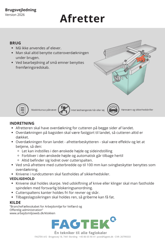 afretter brugervejledning